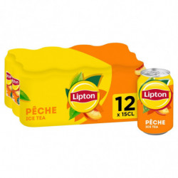 LIPTON - Ice tea - Boisson aux extraits de thé arôme pêche - 12 x 15cl Sonico.fr