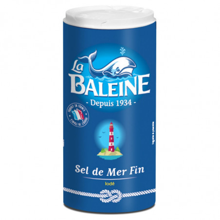 LA BALEINE - Salière Bleu - Sel Fin iodé et fluoré - 550 g Sonico.fr