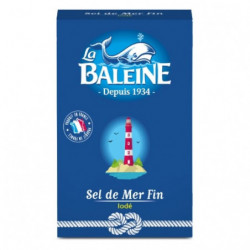 LA BALEINE - Sel de mer fin iodé - boite de 500 g Sonico.fr