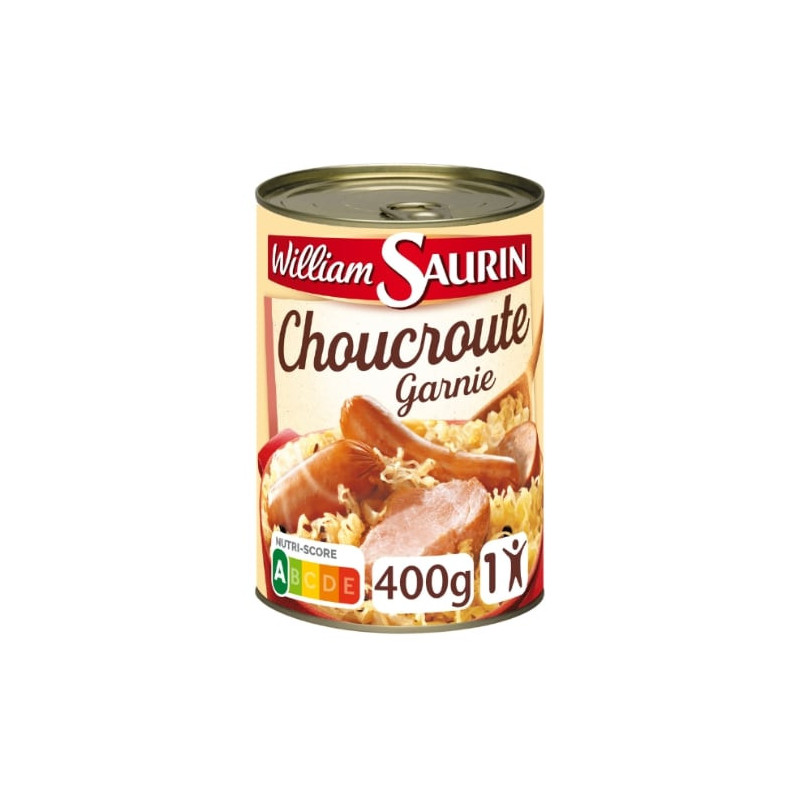 WILLIAM SAURIN - Choucroute Garnie - Plat cuisiné - boite de 400 g Sonico.fr