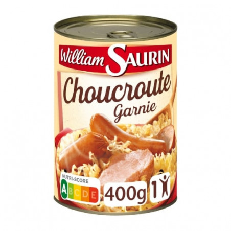 WILLIAM SAURIN - Choucroute Garnie - Plat cuisiné - boite de 400 g Sonico.fr