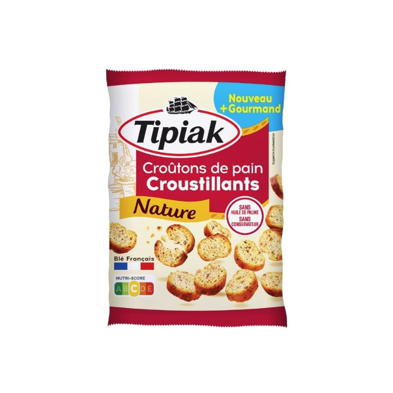 TIPIAK - Croûtons Croustillants Nature - sachet de 75 g Sonico.fr