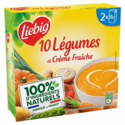 LIEBIG - Velouté 10 Légumes et Crème Fraîche - paquet de 2 briques de 30 cl Sonico.fr