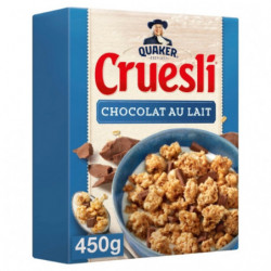 QUAKER - Cruesli au Chocolat au lait Céréales - paquet de 450 g Sonico.fr