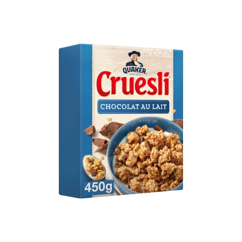 QUAKER - Cruesli au Chocolat au lait Céréales - paquet de 450 g Sonico.fr
