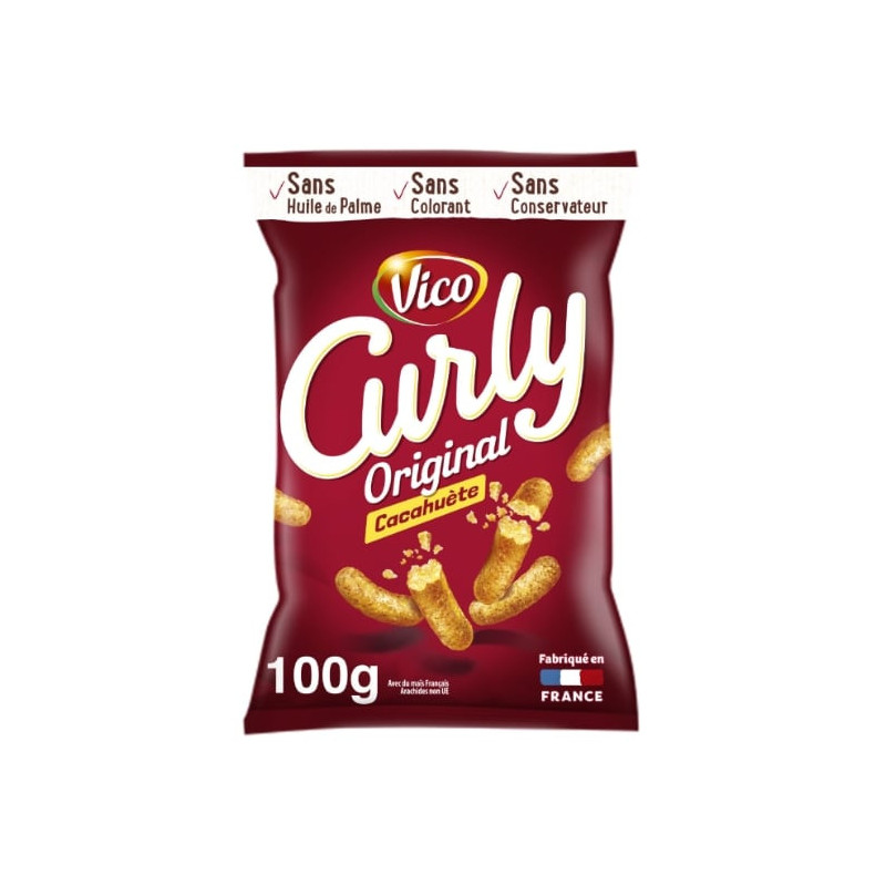 VICO - Curly Soufflés Original Cacahuètes Format Familial - sachet de 100 g Sonico.fr