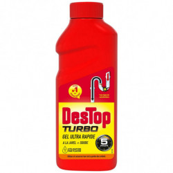 DESTOP - Turbo - Rouge - Gel Déboucheur 5 minutes - flacon de 500 ml Sonico.fr