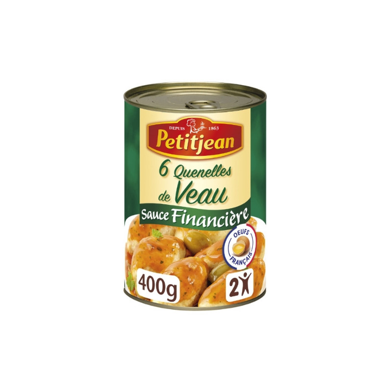 PETITJEAN - Quenelles veau au naturel - boite de 400 g Sonico.fr