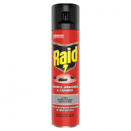 RAID - Insecticide Fourmis Araignées Cafards - spray de 400 ml Sonico.fr