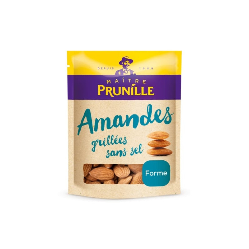 MAITRE PRUNILLE - Amandes grillées sans sel - paquet de 250 g Sonico.fr