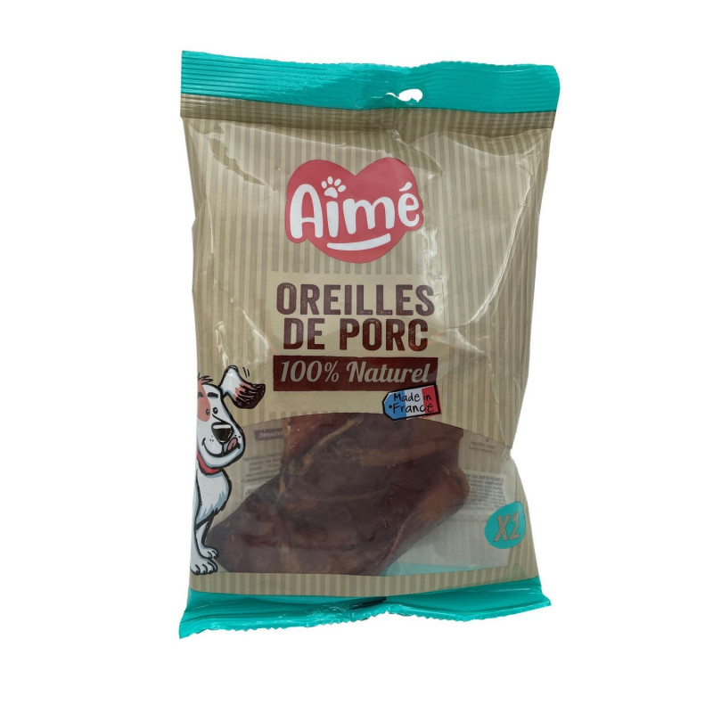 AIME - oreilles de porc Récompense pour chien - sachet de 2 pièces Sonico.fr