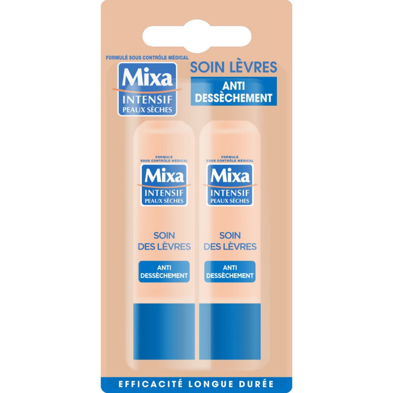 MIXA - Intensif Soin Lévres Anti-dessèchement - étui de 2 sticks à lèvres Sonico.fr
