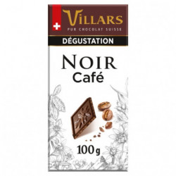 VILLARS - Tablette Dégustation Chocolat Noir Aux Pépites De Café - tablette de 100 g Sonico.fr