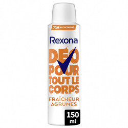 REXONA - Déo Spray 72h Pour Tout le Corps Peaux Sensibles Fraîcheur Agrumes - Spray de 150 ml Sonico.fr