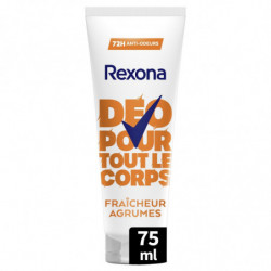 REXONA - Déo Créme Pour Tout le Corps Peaux Sensibles Fraîcheur Agrumes - tube de 75 ml  Sonico.fr