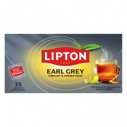 LIPTON - Thé noir Earl Grey - boite de 25 sachets - 40 g Sonico.fr