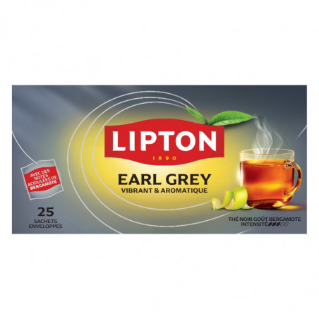 LIPTON - Thé noir Earl Grey - boite de 25 sachets - 40 g Sonico.fr