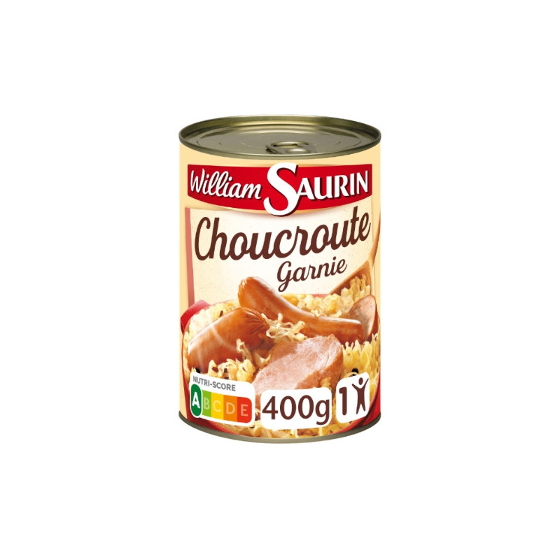 WILLIAM SAURIN - Choucroute Garnie - Plat cuisiné - boite de 400 g Sonico.fr