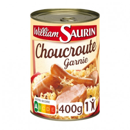 WILLIAM SAURIN - Choucroute Garnie - Plat cuisiné - boite de 400 g Sonico.fr