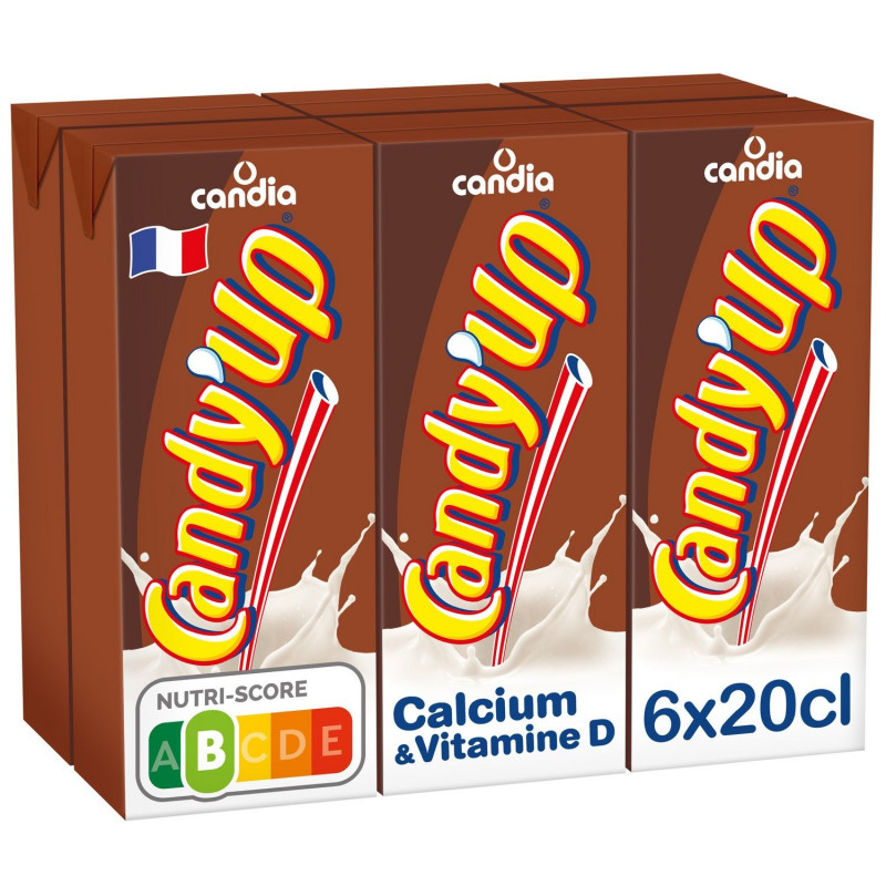 CANDY UP - Goût Chocolat Boisson Lactée - pack de 6 briques de 20 cl Sonico.fr