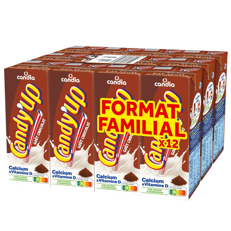 CANDY UP - Goût Chocolat Boisson Lactée - pack de 12 briques de 20 cl Sonico.fr