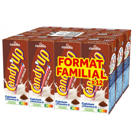 CANDY UP - Goût Chocolat Boisson Lactée - pack de 12 briques de 20 cl Sonico.fr