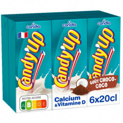 CANDY UP - Goût Chocolat Coco Boisson Lactée - pack de 6 briques de 20 cl Sonico.fr