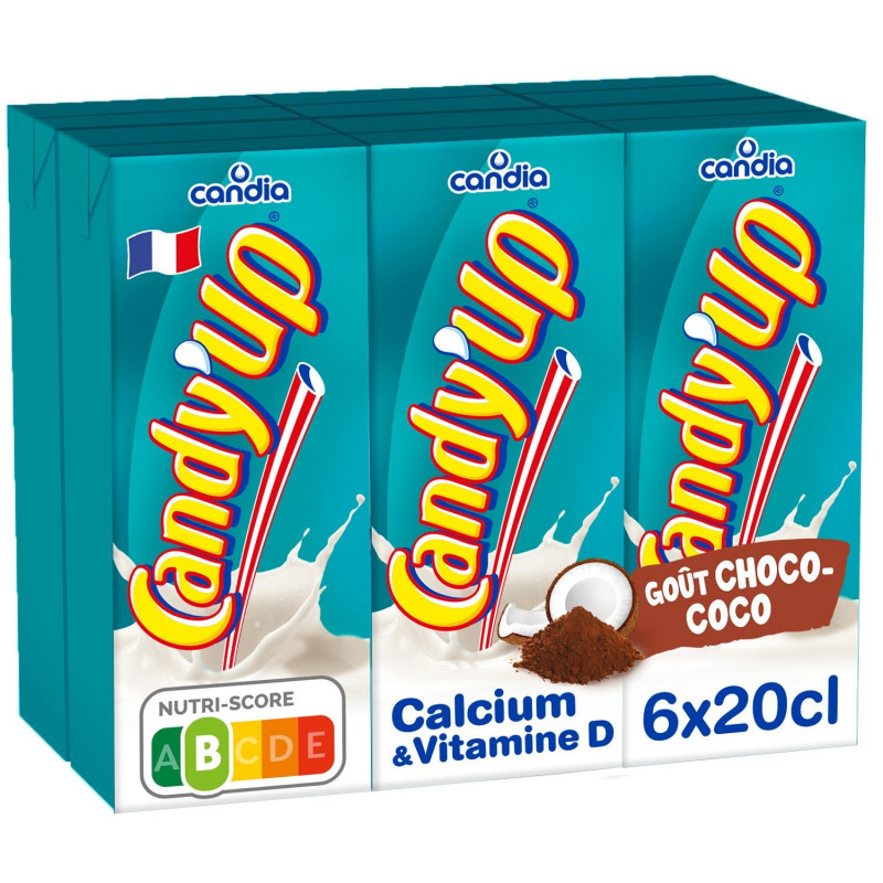 CANDY UP - Goût Chocolat Coco Boisson Lactée - pack de 6 briques de 20 cl Sonico.fr