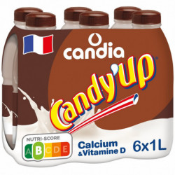 CANDY UP - Goût Chocolat Boisson Lactée - pack de 6  bouteilles de 1 L Sonico.fr