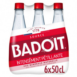 BADOIT - Eau Gazeuse Naturelle Intensément Pétillante - pack de 6 bouteilles de 50 cl Sonico.fr