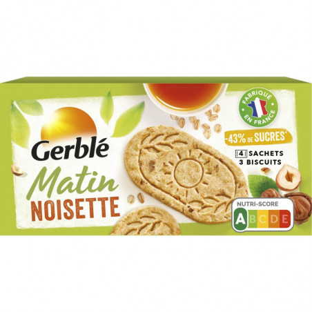 GERBLE - Matin Noisettes Biscuit Petit dejeuner - boîte de 200 g Sonico.fr