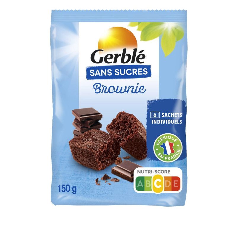 GERBLE - Brownie sans sucres - boîte de 150 g Sonico.fr