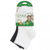 SENNA – Emballage officiel, lot de 3 chaussettes courtes enfant garçon coton, taille 27-31, coloris unis assortis