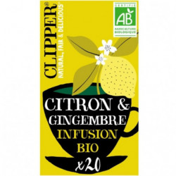 CLIPPER - Infusion Citron Gingembre - boite de 20 sachets - 50 g Sonico.fr