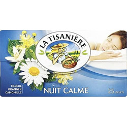 LA TISANIERE - Nuit Calme Infusion tilleul oranger camomille - boite de 25 sachets - 37,5 g Sonico.fr