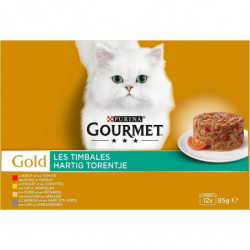PURINA GOURMET - Les timbales - Pâtée pour chat - 12x85 g Sonico.fr