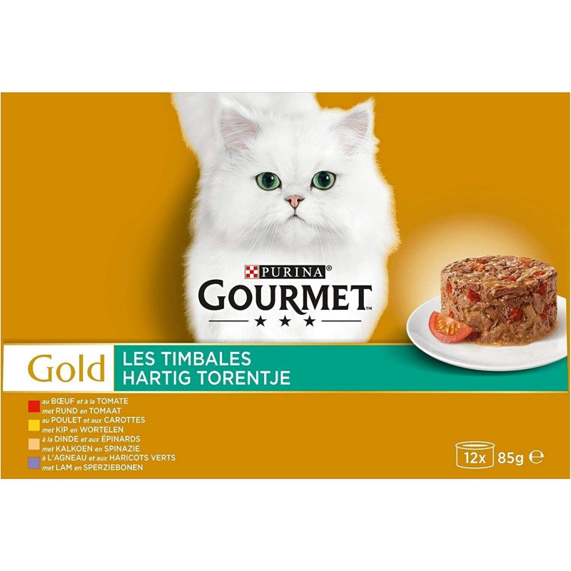 PURINA GOURMET - Les timbales - Pâtée pour chat - 12x85 g Sonico.fr