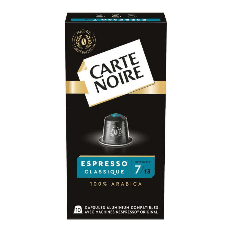 CARTE NOIRE - Espresso Classique N°7 Café Compatibles Nespresso - boite de 10 capsules - 50 g Sonico.fr