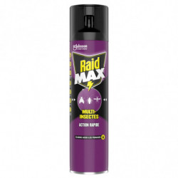 RAID - Max Insecticide Multi-Insectes Volants Rampants Parfum Léger - spray de 400 ml Sonico.fr