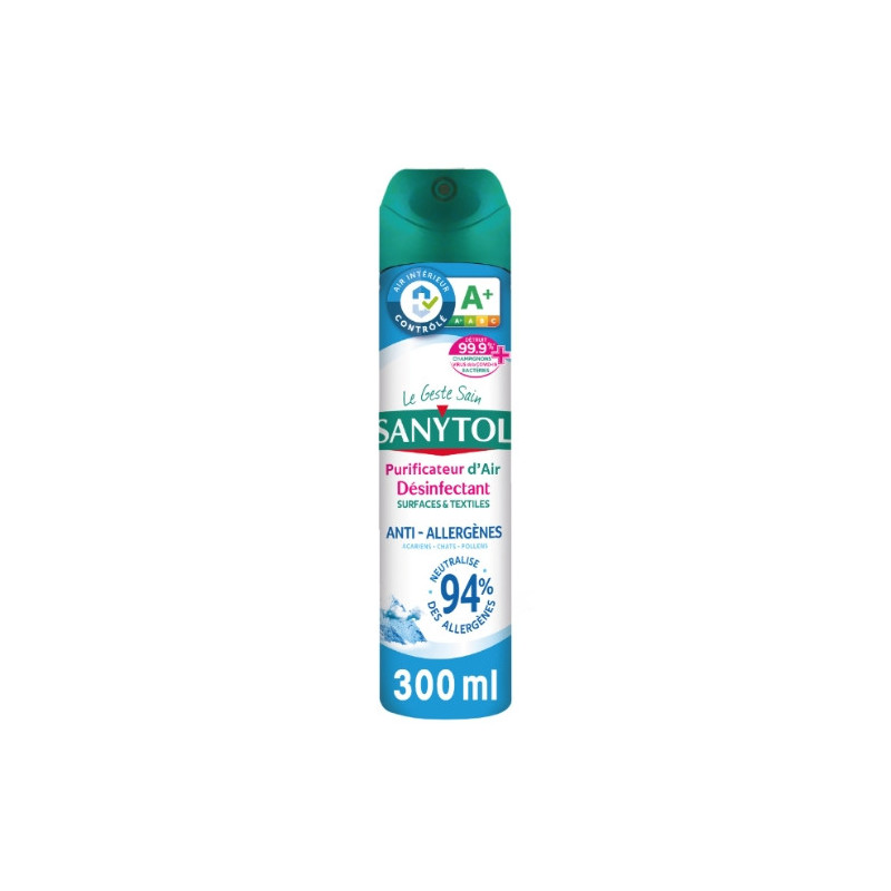 SANYTOL - Purificateur d'Air Désinfectant Surface et Textile Anti Allergène Grand Air - 300 ml Sonico.fr