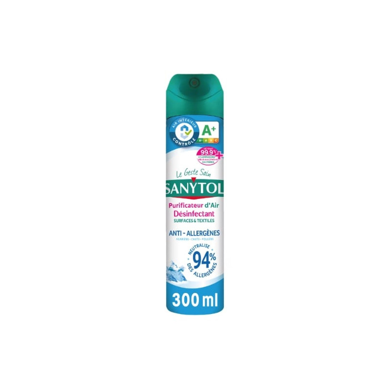 SANYTOL - Purificateur d'Air Désinfectant Surface et Textile Anti Allergène Grand Air - 300 ml Sonico.fr