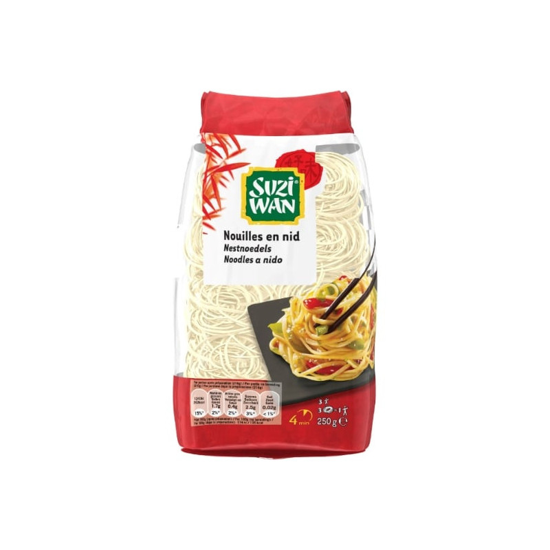 SUZI WAN - Nouilles Asiatiques en nid - paquet de 250 g Sonico.fr
