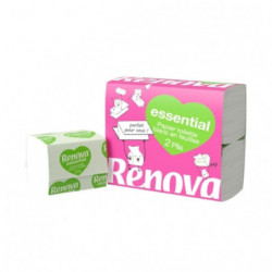 RENOVA - Papier hygiénique plat 2 plis - Feuille à feuille x4 Blanc Sonico.fr