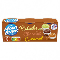 MONT BLANC - Crème Dessert Multi Variétés Chocolat Caramel Pistache - 750 g Sonico.fr