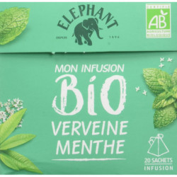 ELEPHANT - Mon Infusion Verveine Menthe Bio - boite de 20 sachets Sonico.fr