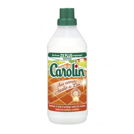 CAROLIN - Nettoyant sol Huile de lin surfaces carrelées - flacon de 1L Sonico.fr