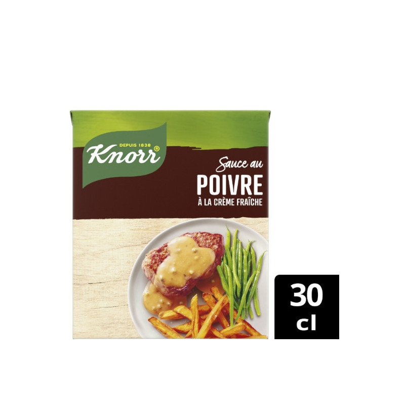 KNORR - Sauce Poivre Crème Fraîche - brique de 30 cl Sonico.fr