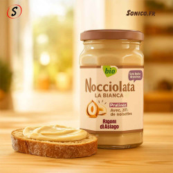 Nocciolata Bianca sur tartine grillée – lumière naturelle et ambiance chaleureuse