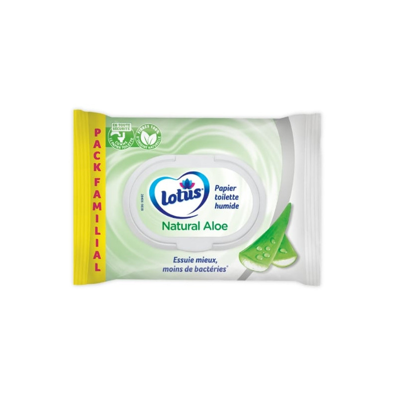 LOTUS - Papier toilette humide en lingettes Aloé Vera - paquet de 80 lingettes  Sonico.fr