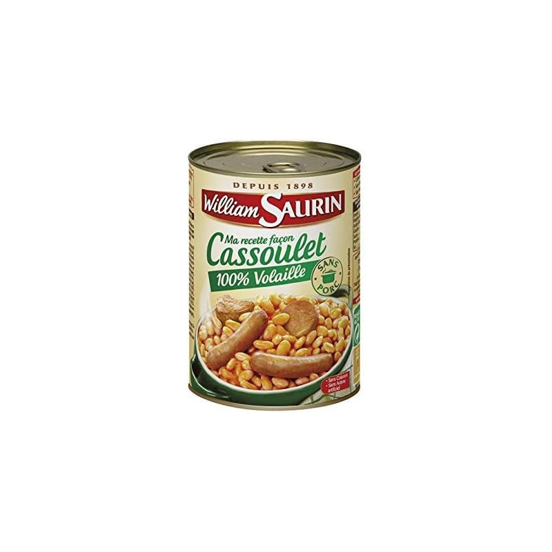 WILLIAM SAURIN - Ma Recette Façon Cassoulet 100% Volaille - 420 g Sonico.fr
